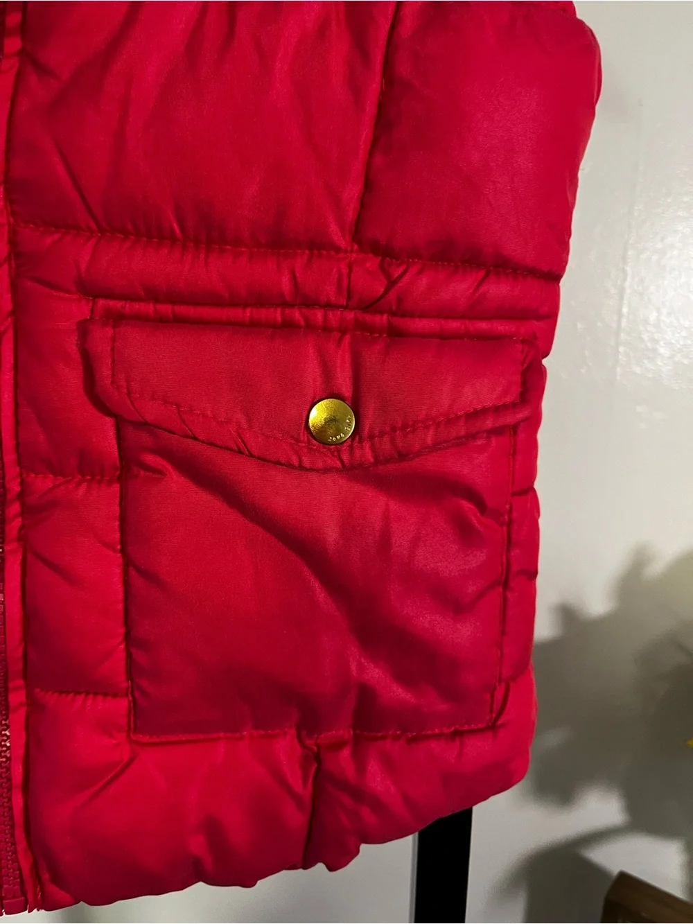 Zara Girls Hot Pink Hooded Puffer Vest Size Large Quilted Zip Front